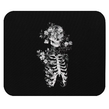 Discover Floral Skeleton Flowers Aesthetic Mouse Pads