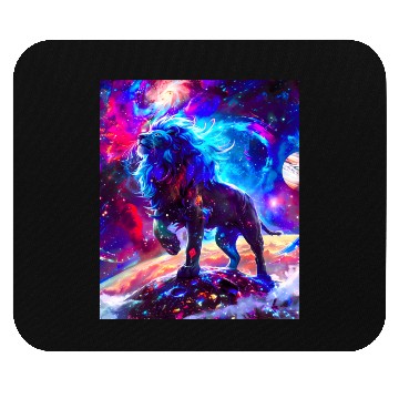 Discover Galaxy Lion Blue Mouse Pads