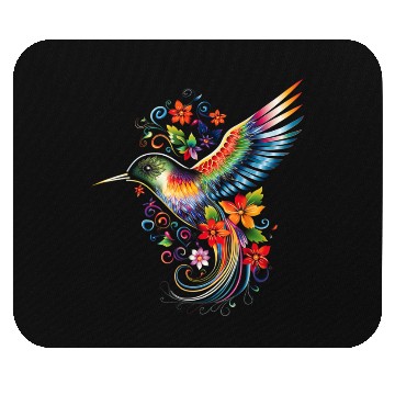 Discover Hummingbird Flowers Colorful Hummindgbird Mouse Pads