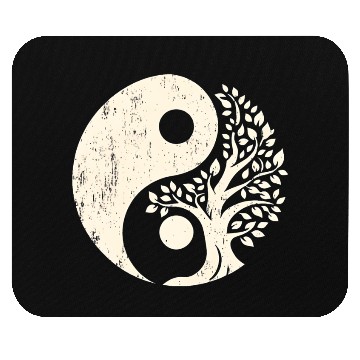Discover Nature's Balance: Yin Yang Tree of Life Mouse Pads