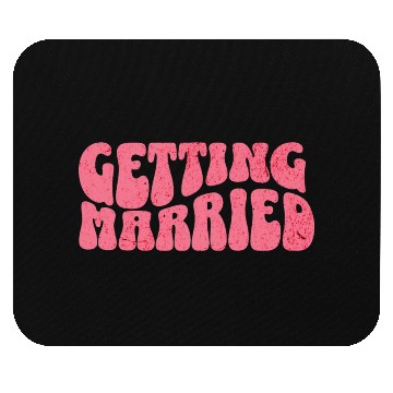 Discover Getting married groovy pink Bachelorette bride Mouse Pads