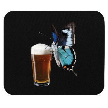 Discover Butterfly Drinking Beer Realistic Mouse Pads