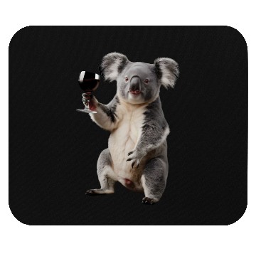 Discover Koala Drinking Wine Realistic Mouse Pads