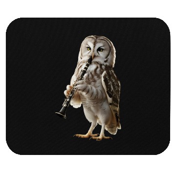 Discover Owl Playing Clarinet Realistic Mouse Pads