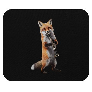 Discover Fox Playing Clarinet Realistic Mouse Pads