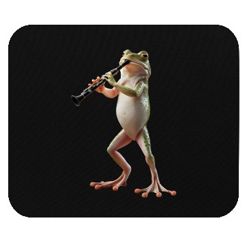 Discover Frog Playing Clarinet Realistic Mouse Pads