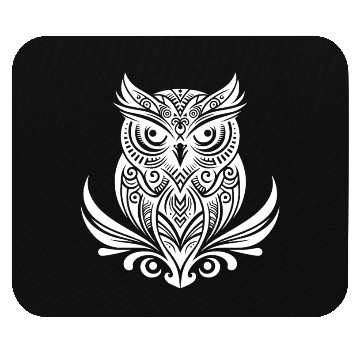 Discover Clever Owl In Tattoo Ink Style Mouse Pads