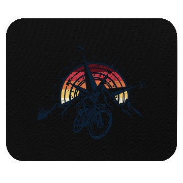 Discover Compass and Mountains Bike Mouse Pads