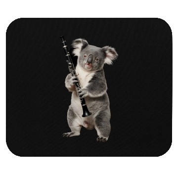 Discover Koala Playing Clarinet Realistic Mouse Pads