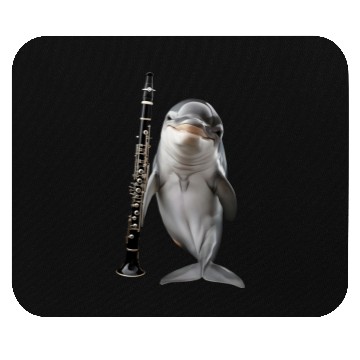 Discover Dolphin Playing Clarinet Realistic Mouse Pads