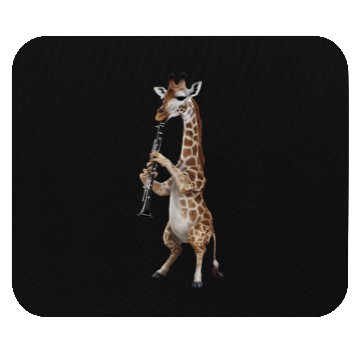 Discover Giraffe Playing Clarinet Realistic Mouse Pads