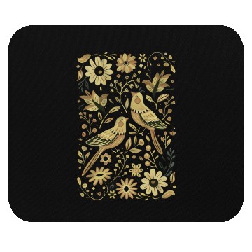 Discover Golden birds Mouse Pads