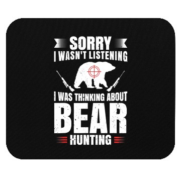 Discover Funny Bear Hunting Lover Fan Hunter Hobby Gun Mouse Pads