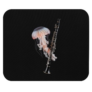 Discover Jellyfish Playing Clarinet Realistic Mouse Pads