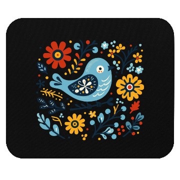 Discover Bird in Flowers Mouse Pads
