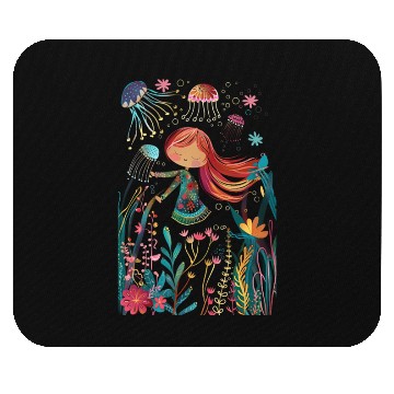 Discover jellyfish girl Mouse Pads