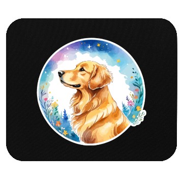 Discover Golden Retriever Watercolor Mouse Pads