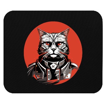 Discover Commanding Military Cat General Mouse Pads