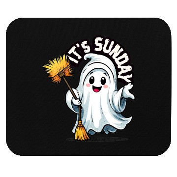 Discover It's Sunday little ghost Mouse Pads