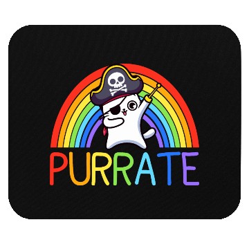 Discover pirate cat dabing purrate cool eye hook patch cat Mouse Pads