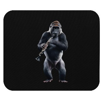 Discover Gorilla Playing Clarinet Realistic Mouse Pads
