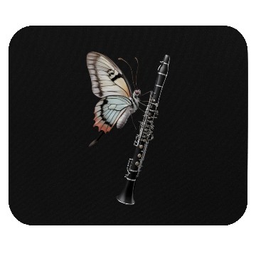 Discover Butterfly Playing Clarinet Realistic Mouse Pads