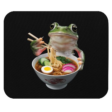 Discover Frog Eating Ramen Realistic Mouse Pads
