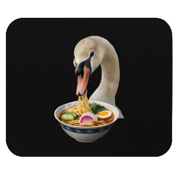 Discover Swan Eating Ramen Realistic Mouse Pads