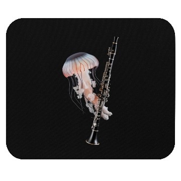 Discover Jellyfish Playing Clarinet Realistic Mouse Pads