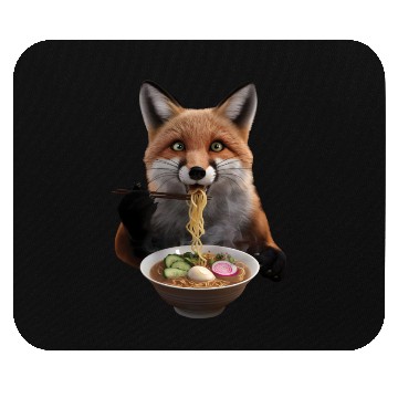 Discover Fox Eating Ramen Realistic Mouse Pads