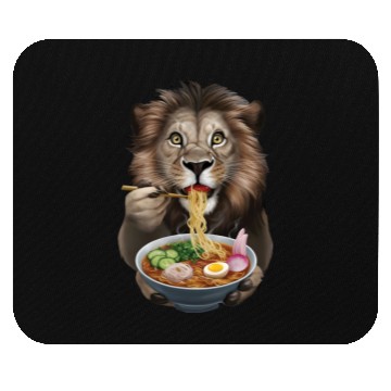 Discover Lion Eating Ramen Realistic Mouse Pads