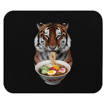 Discover Tiger Eating Ramen Realistic Mouse Pads