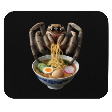 Discover Spider Eating Ramen Realistic Mouse Pads