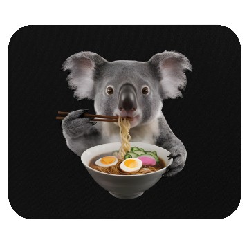 Discover Koala Eating Ramen Realistic Mouse Pads
