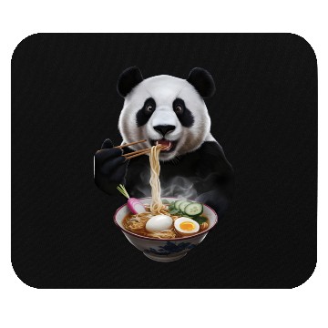 Discover Panda Eating Ramen Realistic Mouse Pads