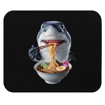 Discover Shark Eating Ramen Realistic Mouse Pads
