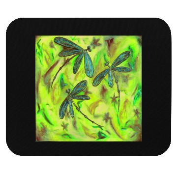 Discover Dragonfly Flit Gorgeous Green Mouse Pads