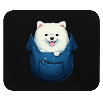 Discover Cute Samoyed Puppy Dog In Pocket Pet Lovers Gifts Mouse Pads