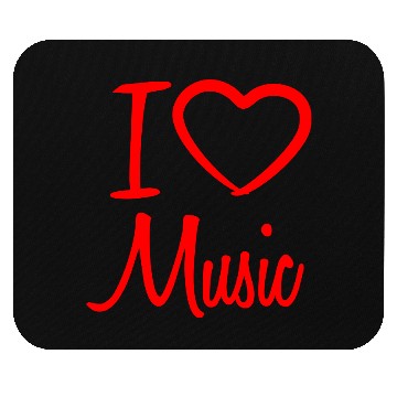 Discover I Love Music Letters Heart Quote Dance Party Logo Mouse Pads
