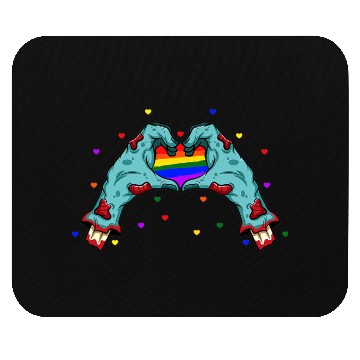 Discover Halloween Hand Skeleton Heart LGBT Pride Rainbow Mouse Pads