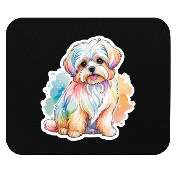 Discover Maltese Dog Watercolor Mouse Pads