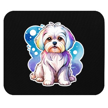 Discover Maltese Dog Watercolor Mouse Pads