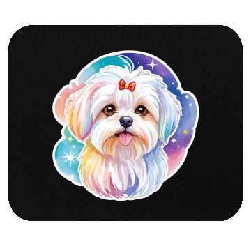 Discover Maltese Dog Watercolor Mouse Pads