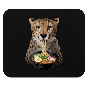 Discover Cheetah Eating Ramen Realistic Mouse Pads
