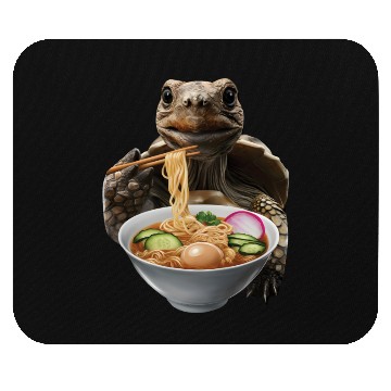 Discover Tortoise Eating Ramen Realistic Mouse Pads