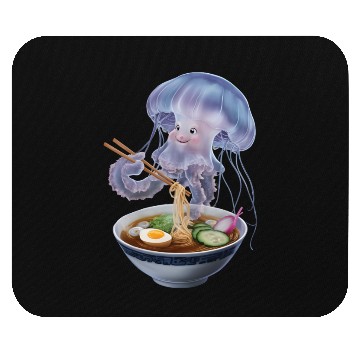 Discover Jellyfish Eating Ramen Realistic Mouse Pads