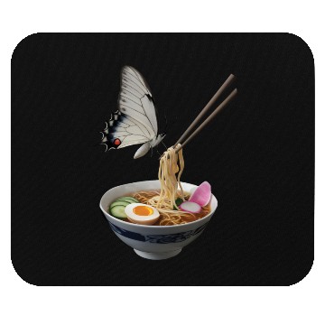 Discover Butterfly Eating Ramen Realistic Mouse Pads