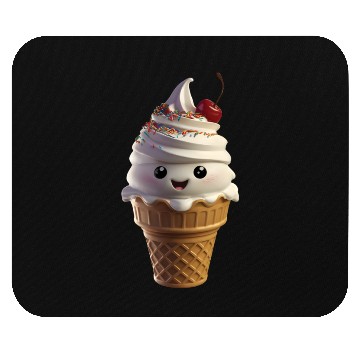 Discover Happy Ice Cream Realistic Mouse Pads