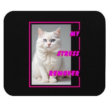 Discover White cat design Mouse Pads