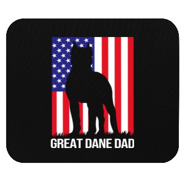 Discover 4th Of July US Flag Dog Dad Great Dane Dad Mouse Pads